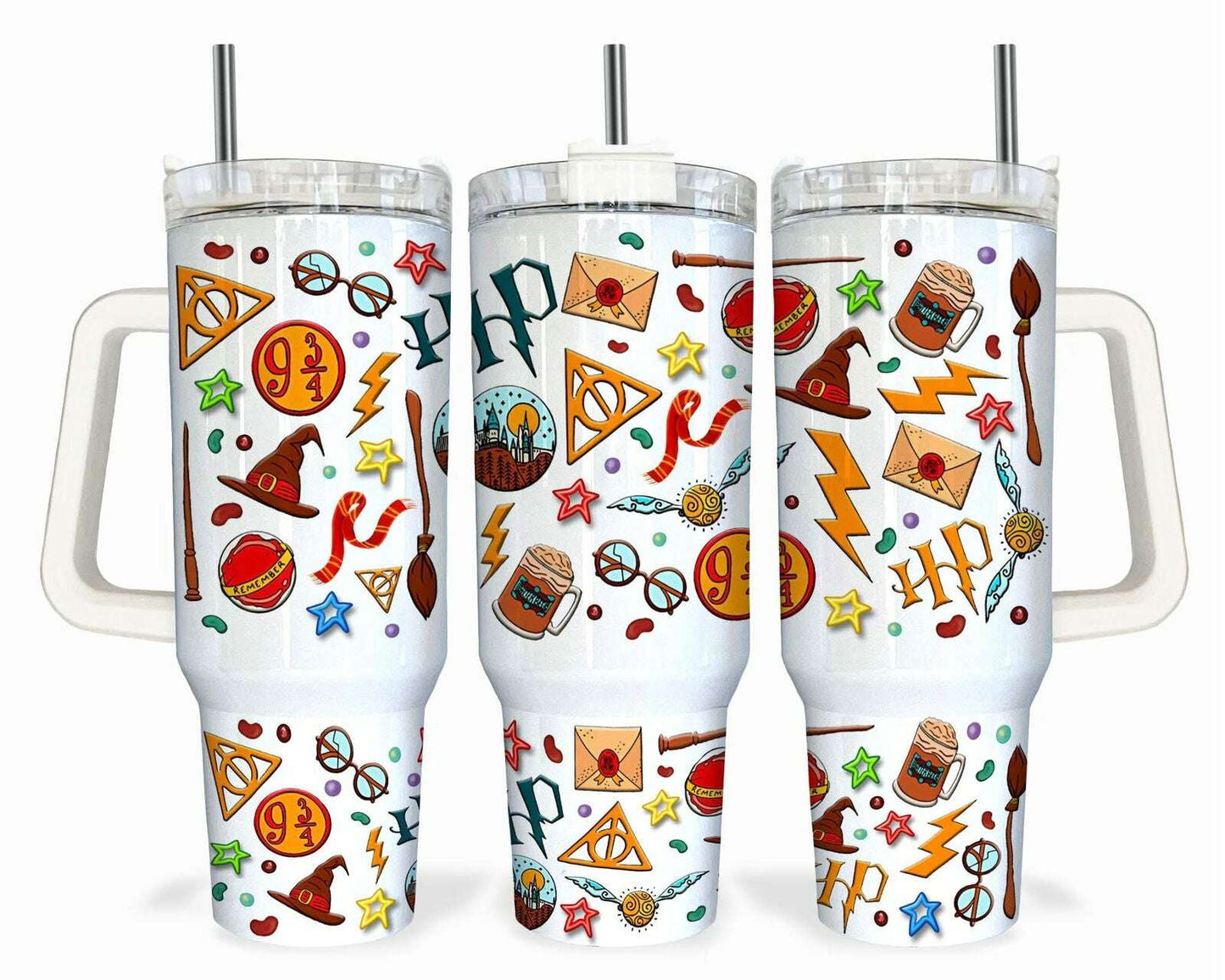 Magic HP 40oz Tumbler Wrap Quencher Sublimation Png Design