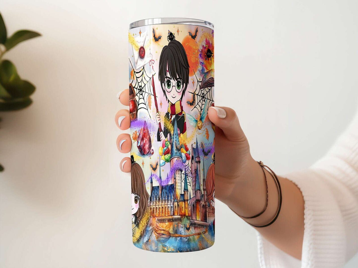 Magic HP Skinny Tumbler Sublimation 20oz, Magic Tumbler Wrap Png Design