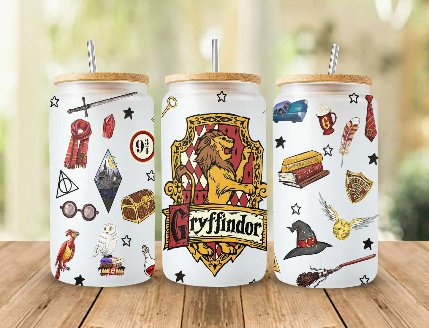 Magic School Cups Coffee Glass Wrap PNG, 16oz Libbey Glass Can Wrap