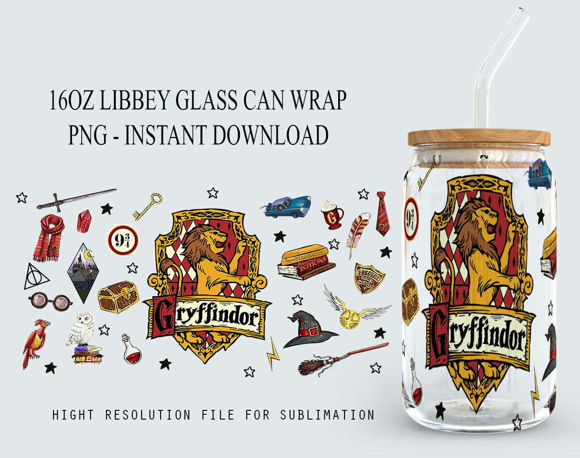 Magic School Cups Coffee Glass Wrap PNG, 16oz Libbey Glass Can Wrap