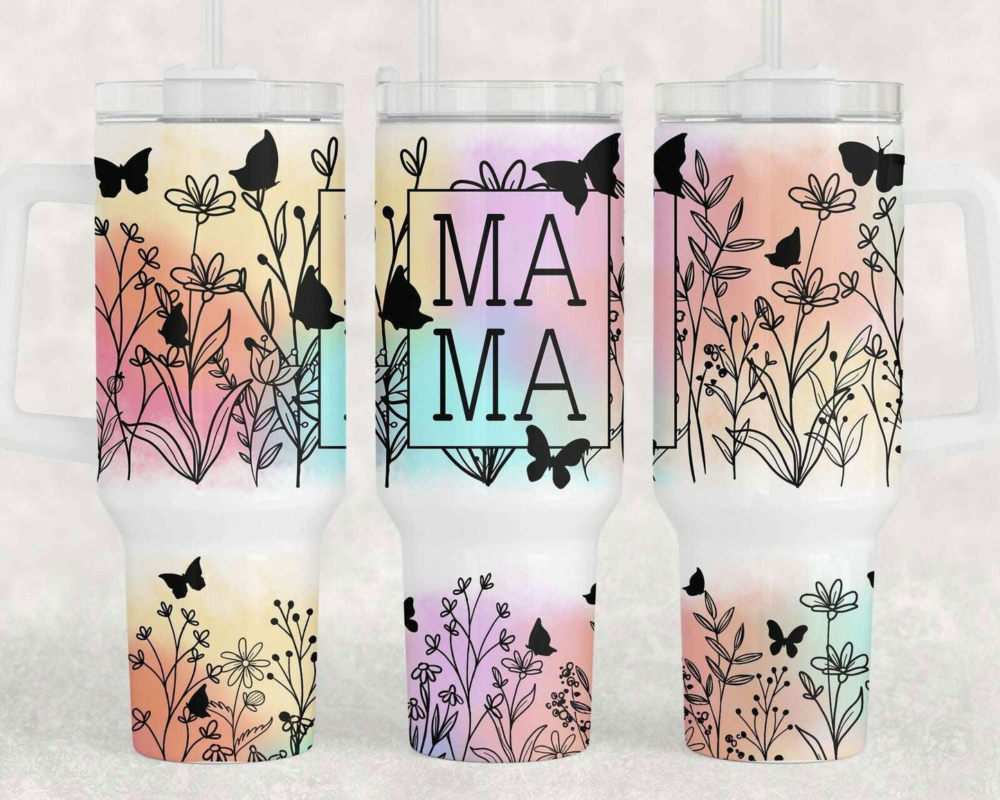 MAMA Wildflowers 40oz Quencher Tumbler Wrap