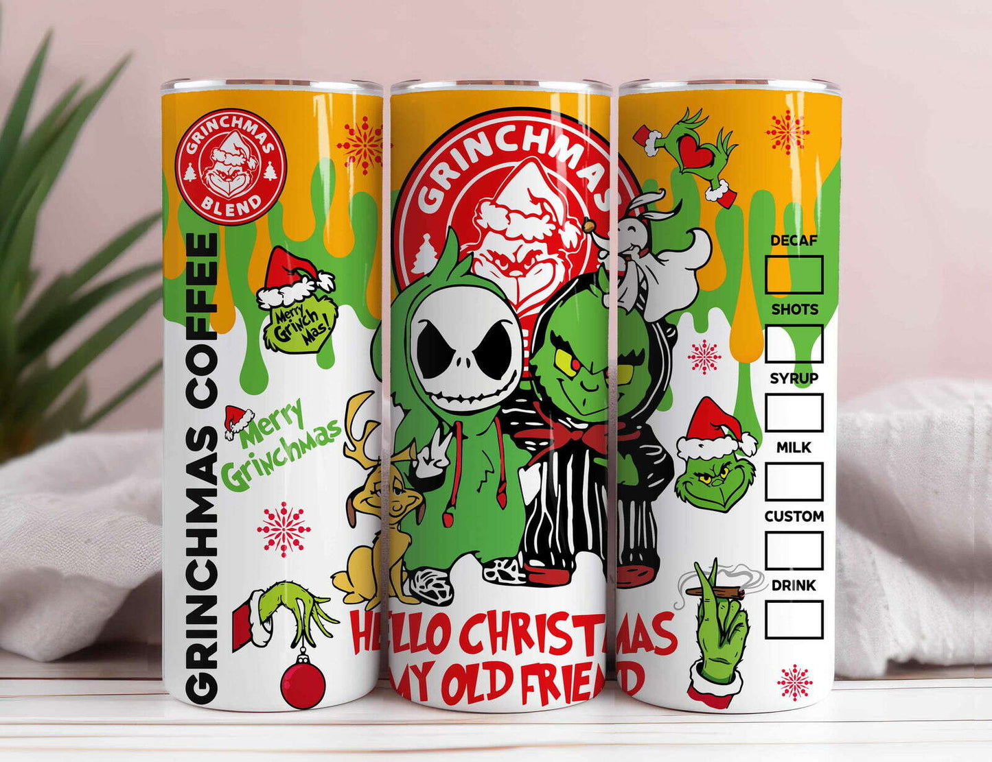 Merry Christmas GR 20oz Tumbler Wrap