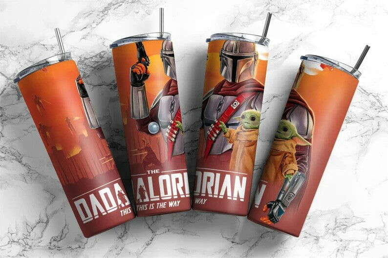 Movies Character Tumbler Wrap, 20oz Skinny Tumbler Sublimation Design
