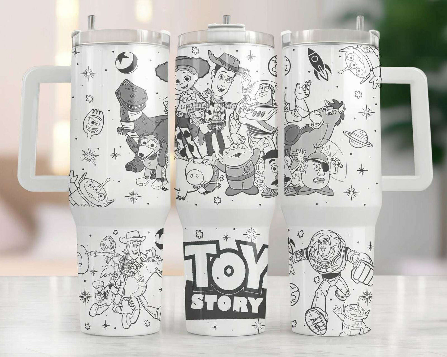 Movies Characters 40oz Tumbler Wrap, Cartoon Characters PNG Design