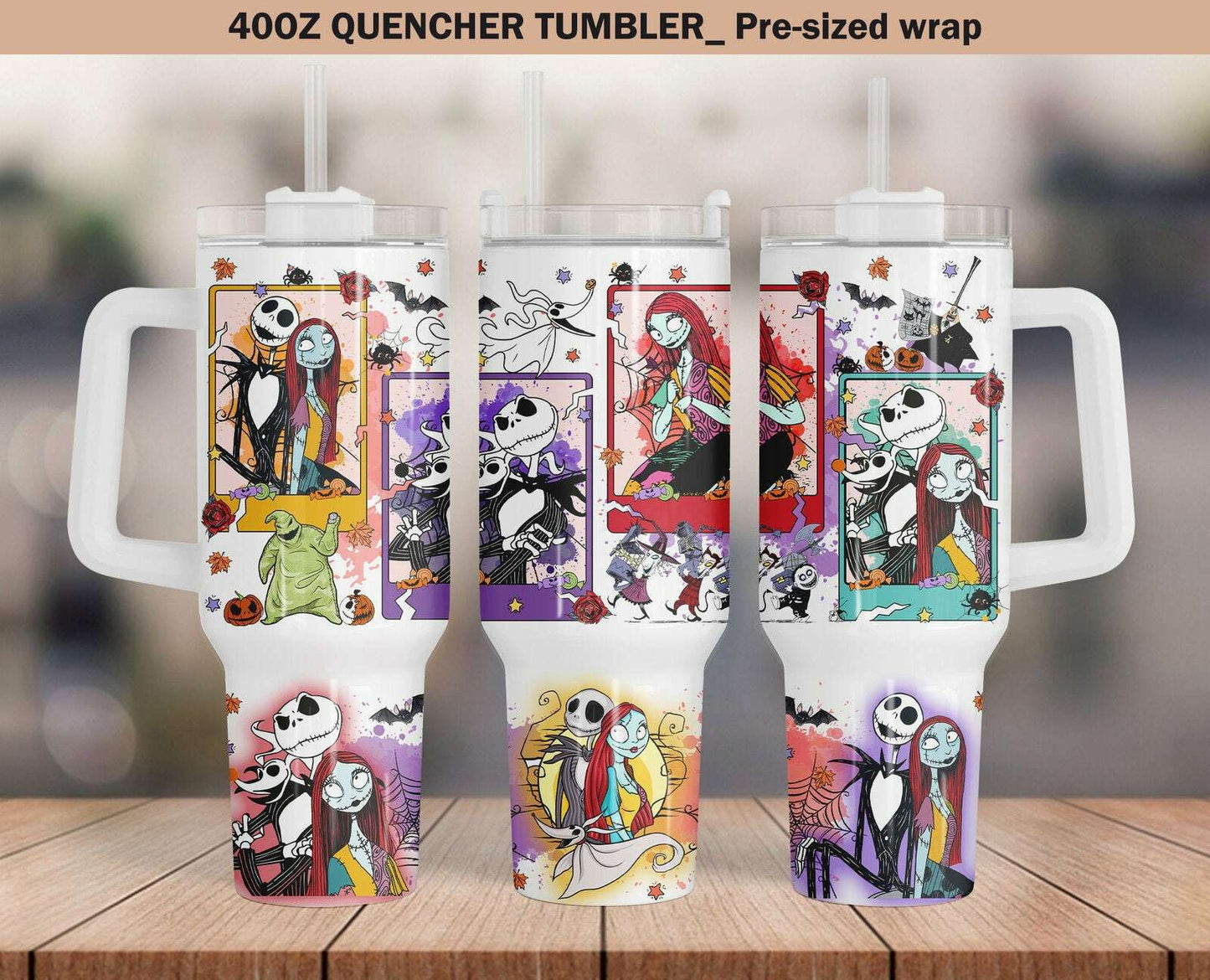 Movies Characters 40oz Tumbler Wrap Png, Nightmare Halloween Png