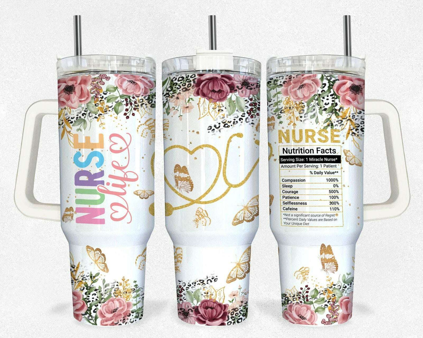 Nurse 40oz Quencher Tumbler Wrap 2