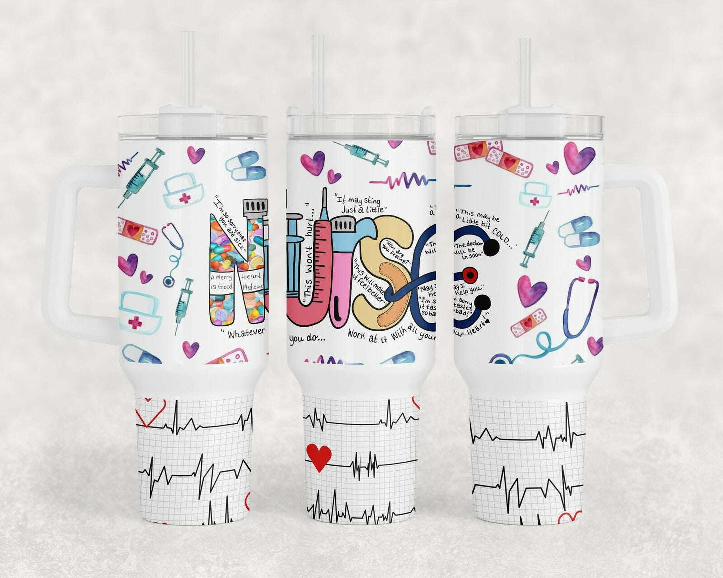 Nurse 40oz Quencher Tumbler Wrap