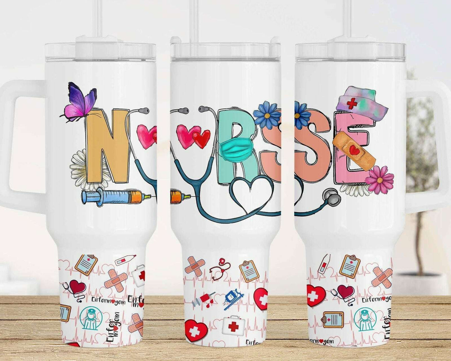 Nurse Gift 40oz Quencher Tumbler Wrap