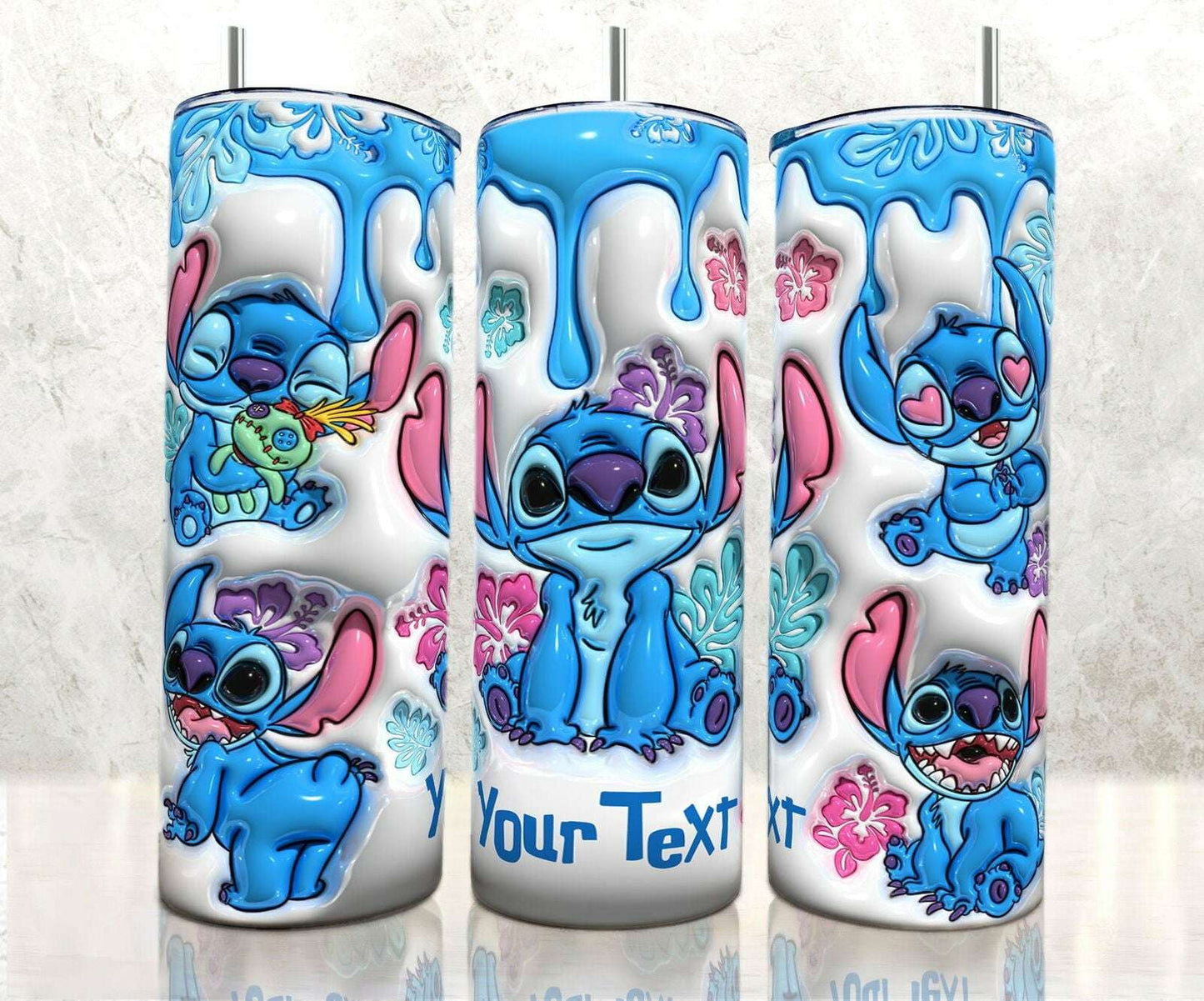 Personalized Inflated ST Tumbler PNG, 20oz Skinny Sublimation