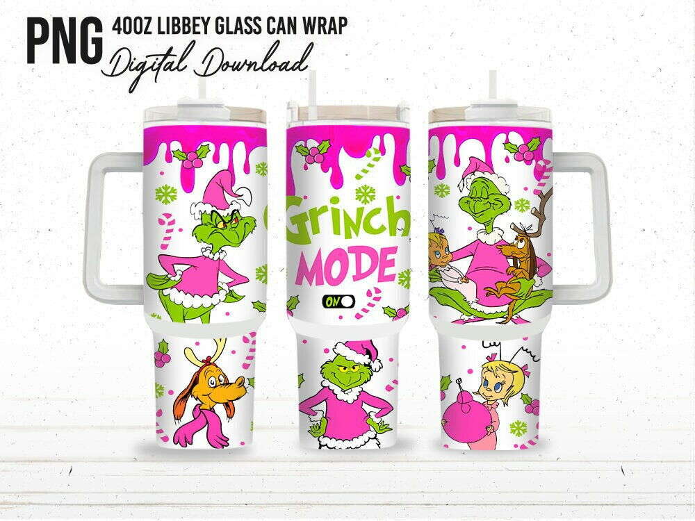 Pink Christmas 40 oz Tumbler Wrap