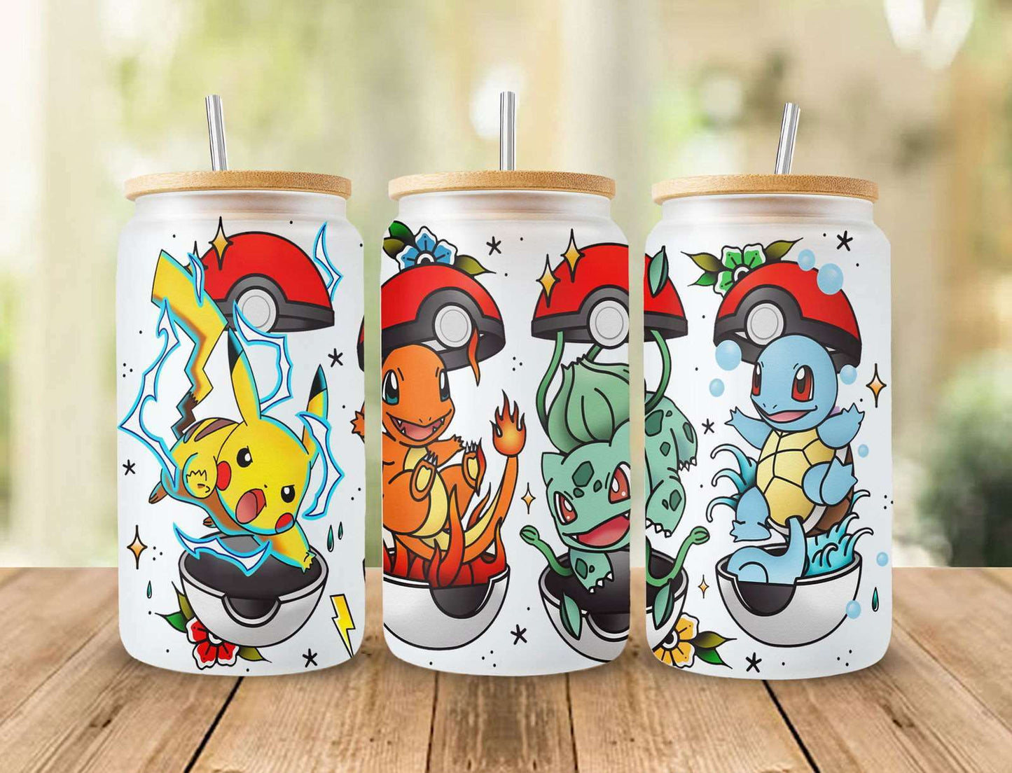 Poke Glass Can Wrap 16oz Glass Can Png, Poke Tumbler, 16oz PNG Digital Download