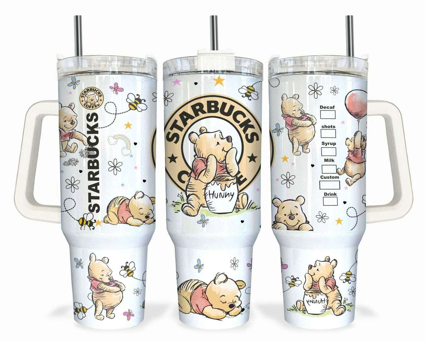 Pooh Coffee 40oz Tumbler Design Png, Instant Download