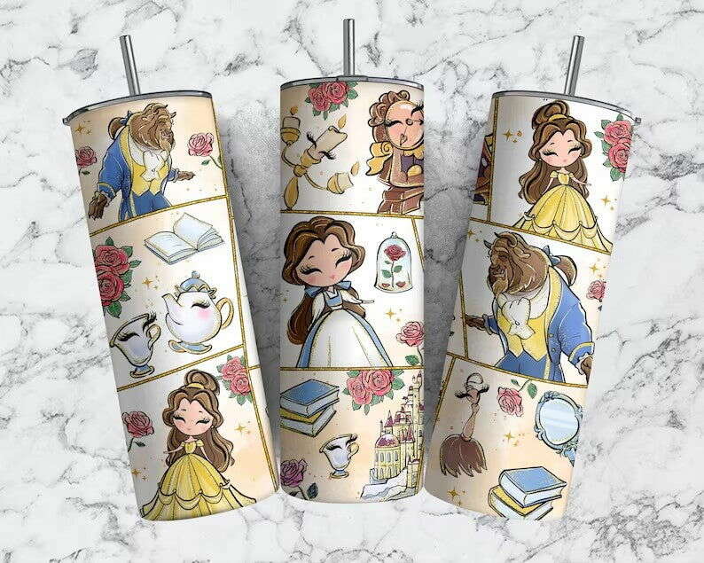 PR Tumbler Wrap, Belle PR Tumbler Sublimation Print, 20oz Tumbler Wrap