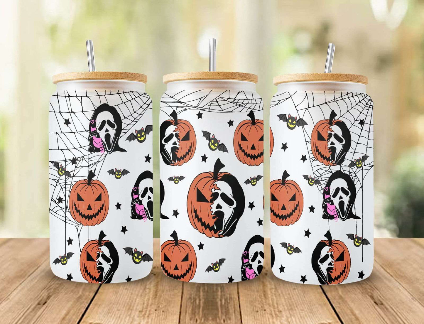 Pumpkin Jack Libbey Can Glass PNG, Pumpkin King Full Wrap For Libbey Can Shaped Beer Glass 16oz