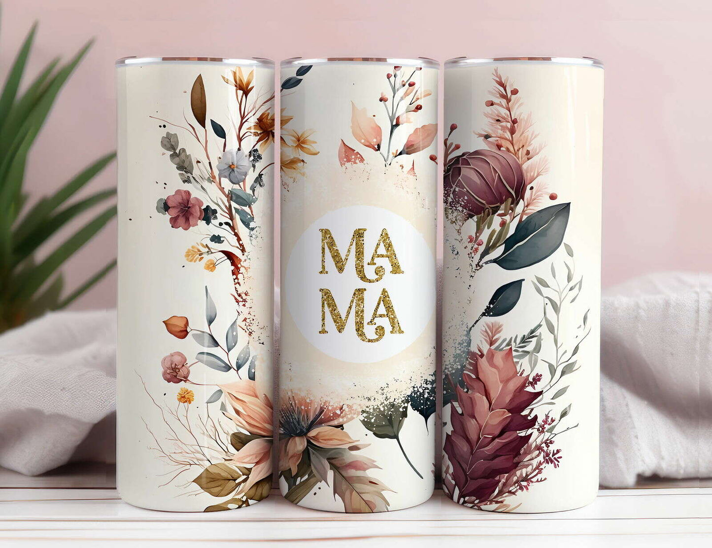 Retro Mama 20oz Skinny Tumbler Wrap, Sublimation Design