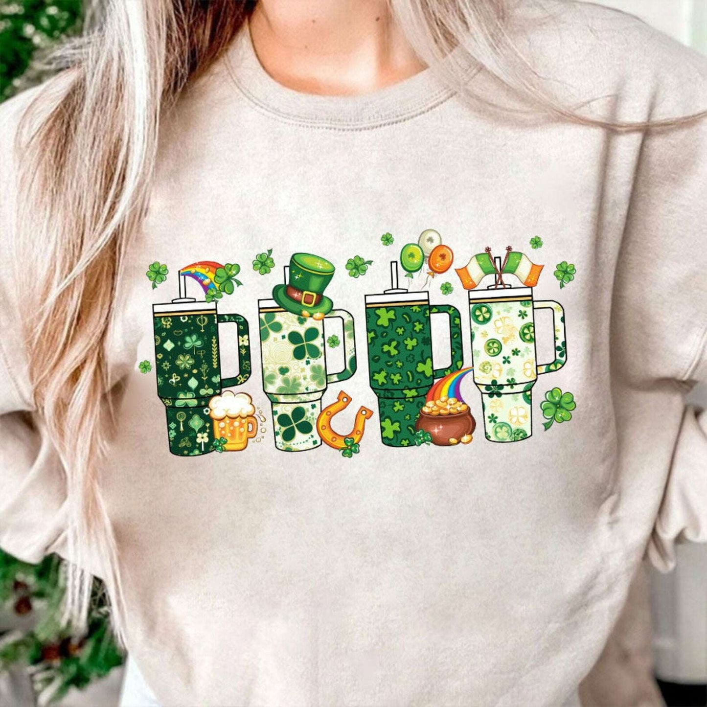 Retro Obsessive Cup St. Patricks Day PNG Sublimation