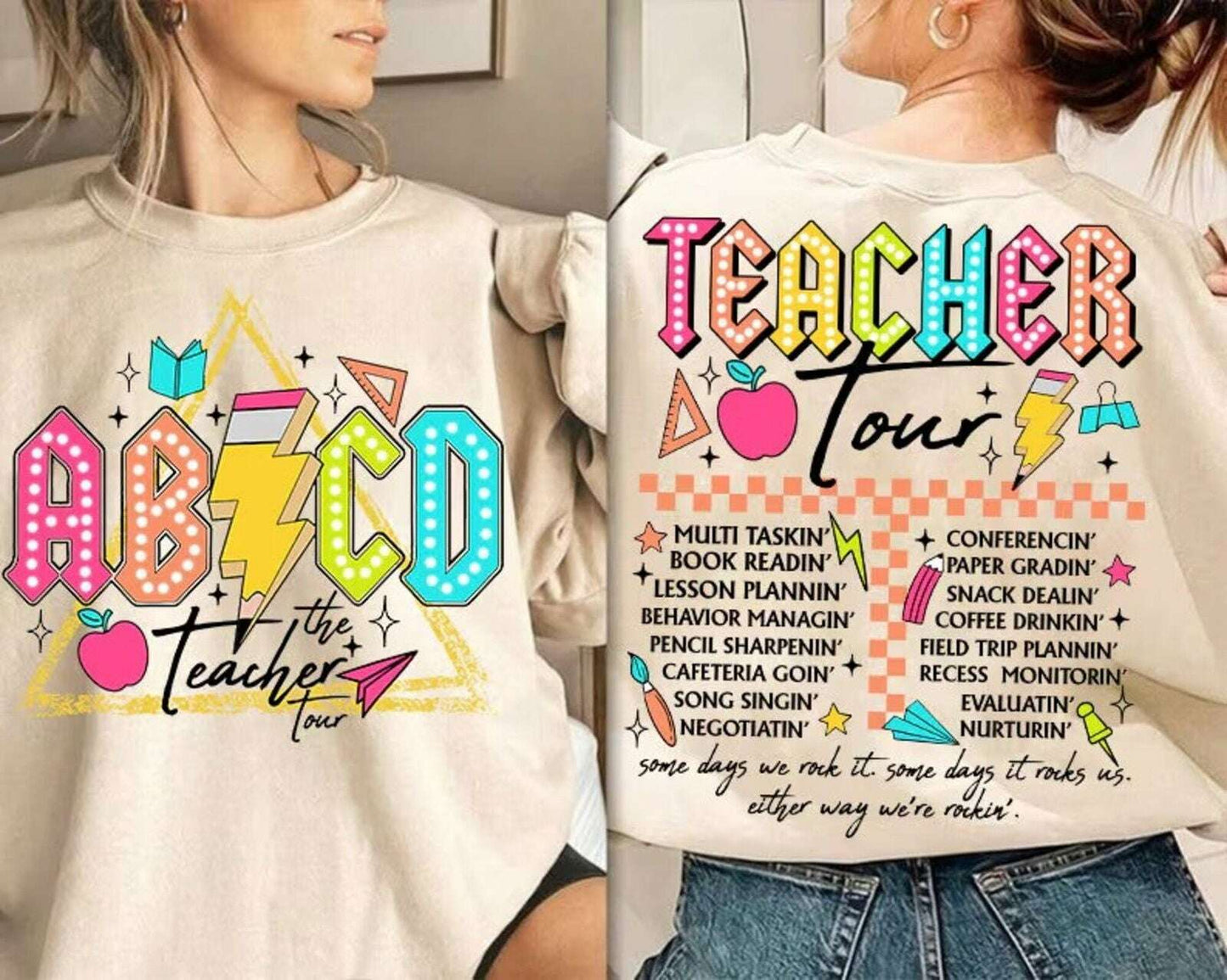 Retro Teacher Png, ABCD Teacher Tour Png