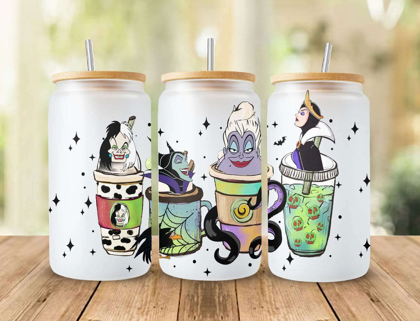 Seven Dwarfs 16oz Glass Can Wrap, 16oz Libbey Can Glass, Full Glass Can Wrap
