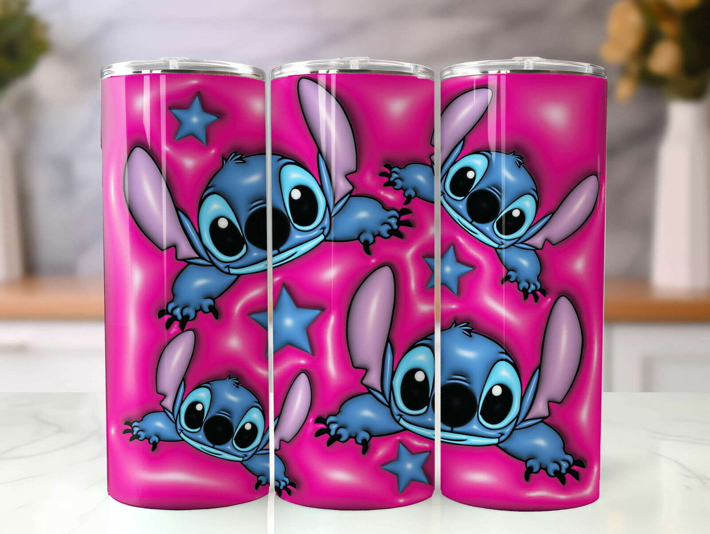 ST 3D Inflated Tumbler, Inflated 3D Stitch Tumbler Wrap 3
