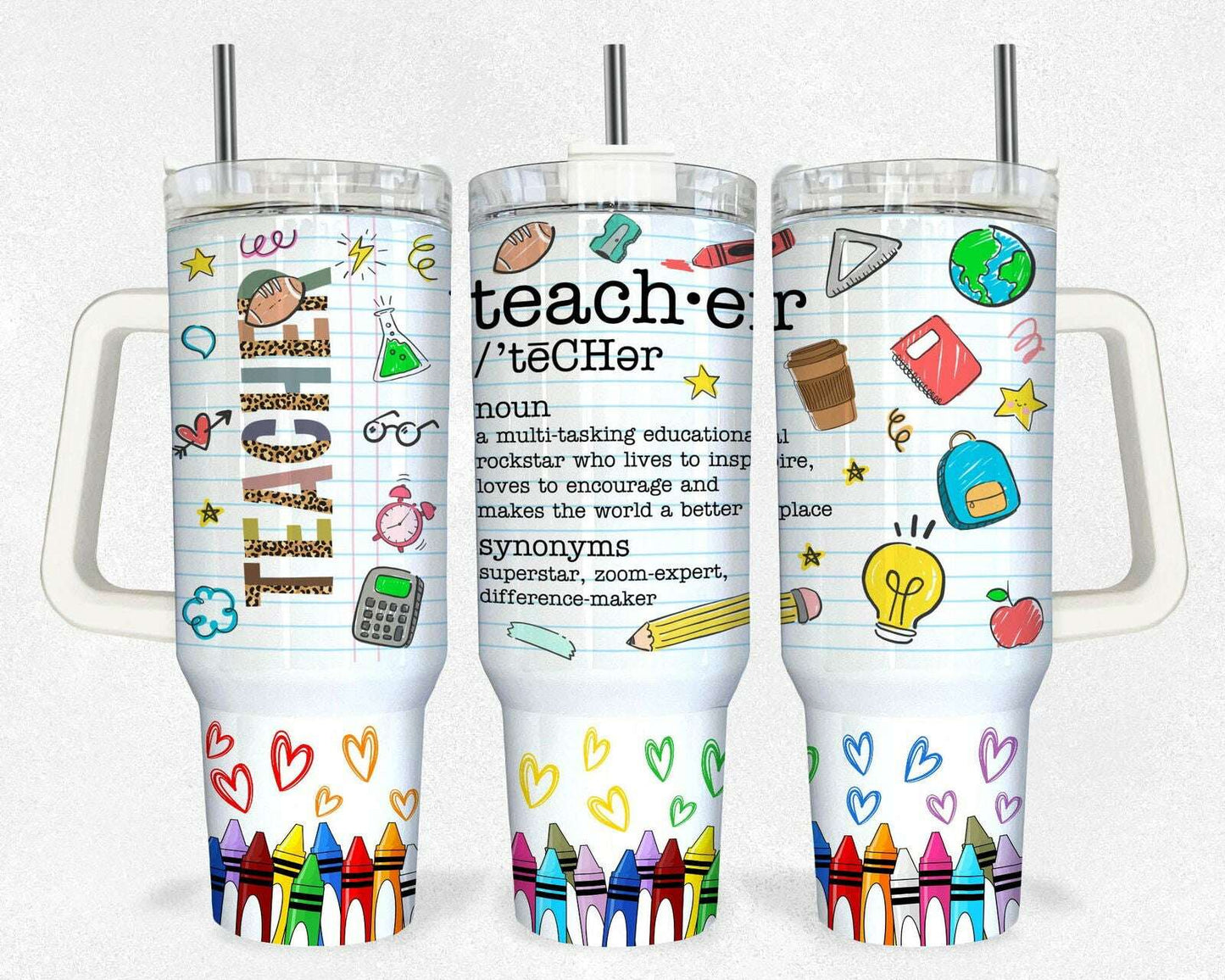 Teacher 40oz Tumbler, 40oz Tumbler Wrap, quencher tumbler 1