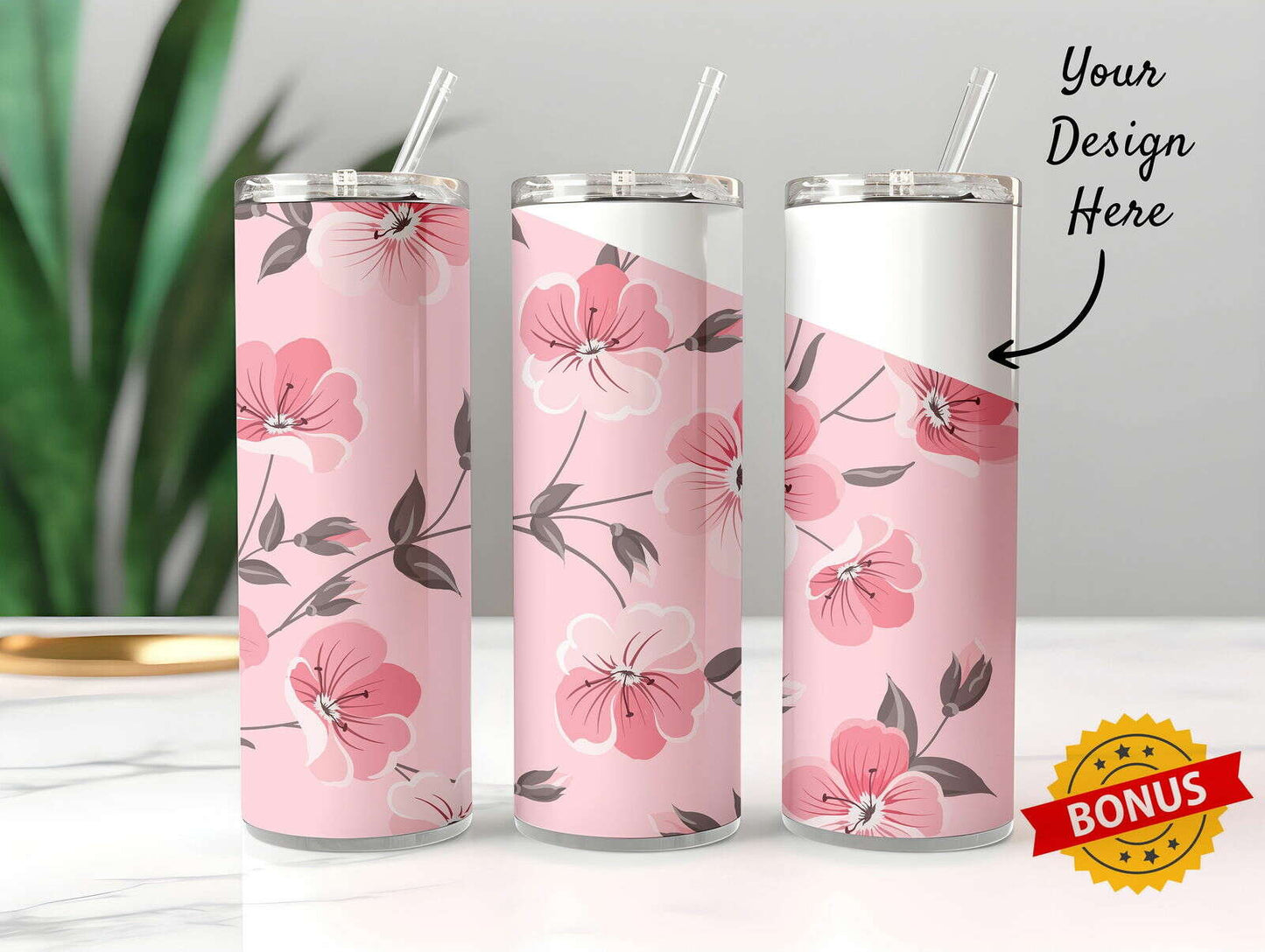 Tumbler Mockup Bundle 20oz Skinny Straight Tumbler