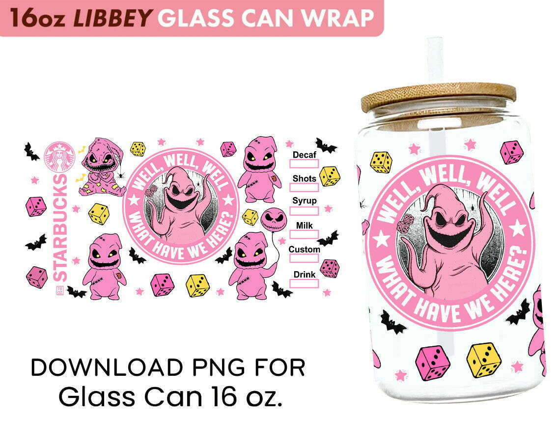 Tumbler Wrap, 16oz Can Glass, Halloween Can Glass