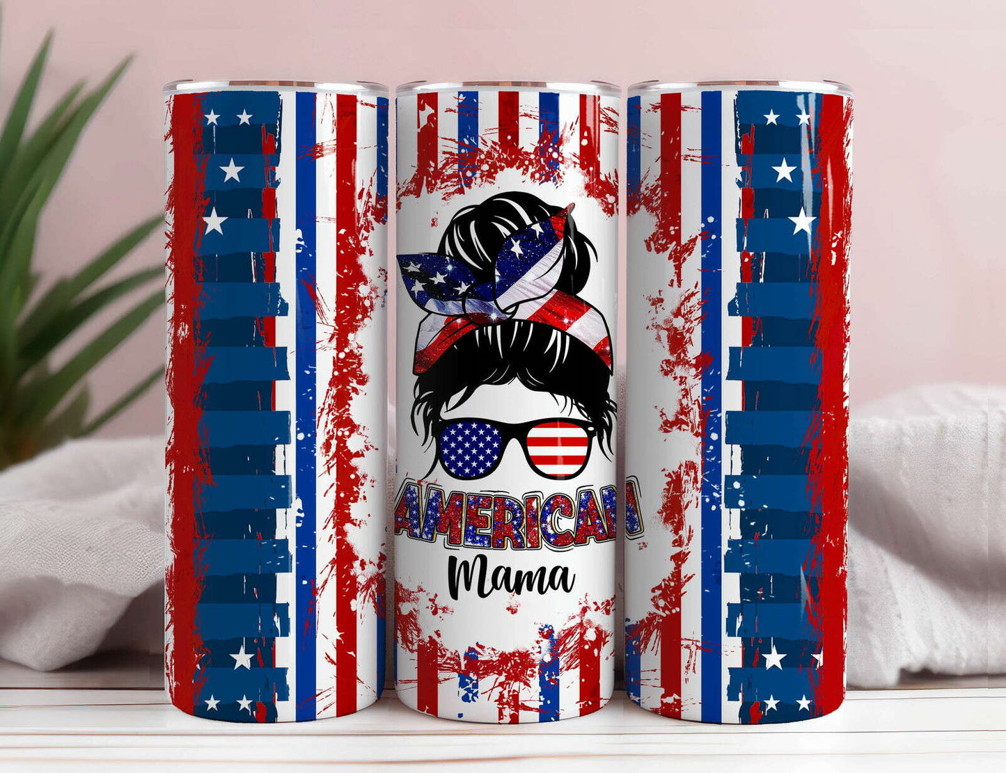 USA American Mama Tumbler Wrap, Mama Sublimation Design