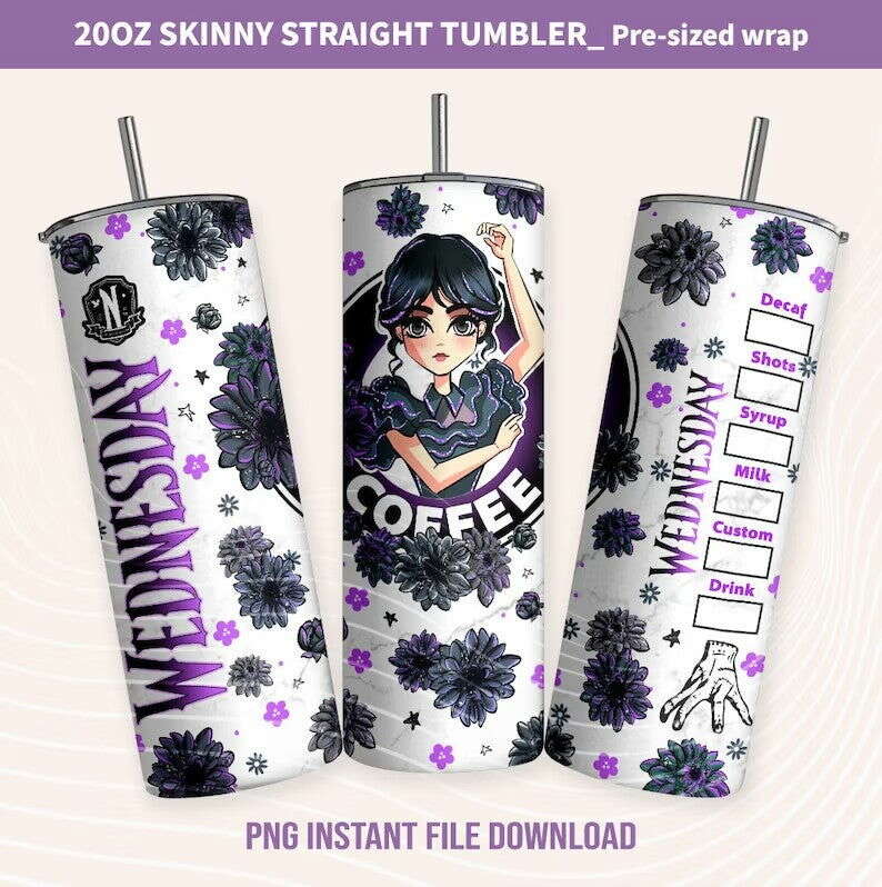 Wednesday Ad Tumbler Wrap, 20oz Tumbler Wrap