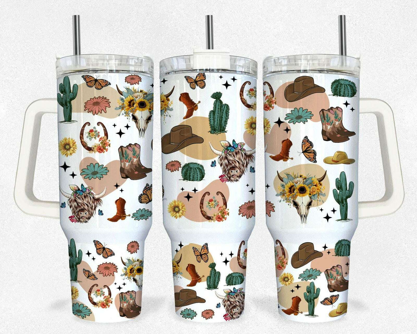 Western 40oz Tumbler Wrap, Western Quencher Png 2