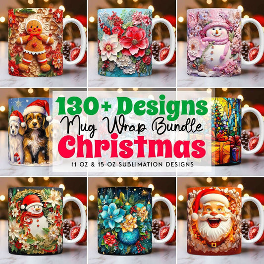 130 Cute Christmas Mug Wrap Bundle