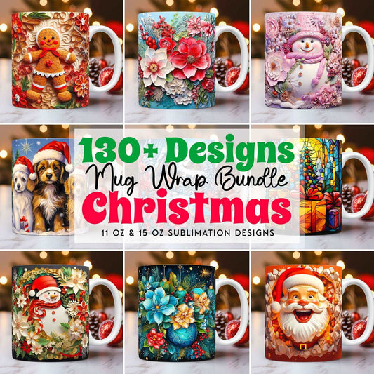 130 Cute Christmas Mug Wrap Bundle 