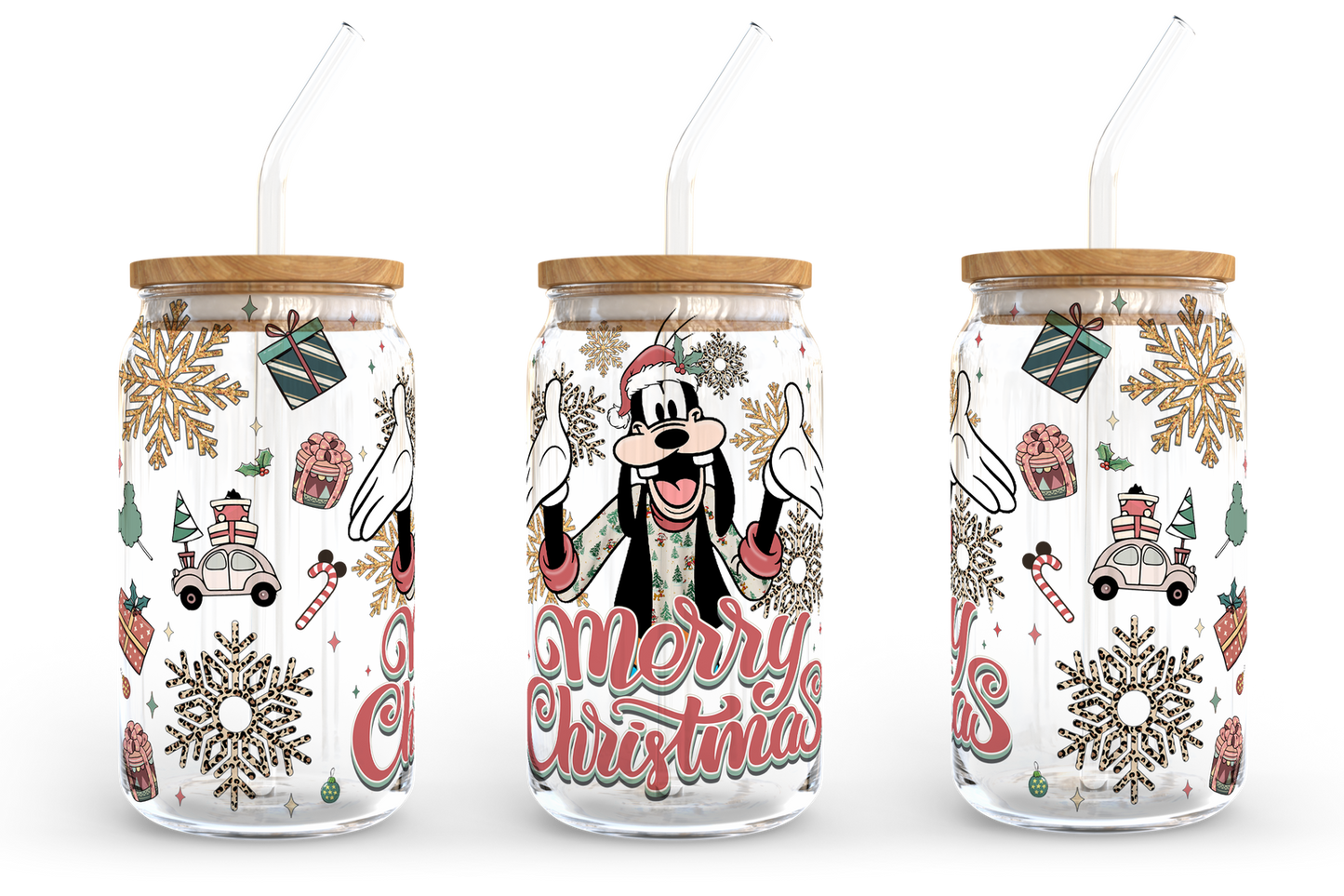 16oz Glass Can Wrap Bundle Christrmas DN 