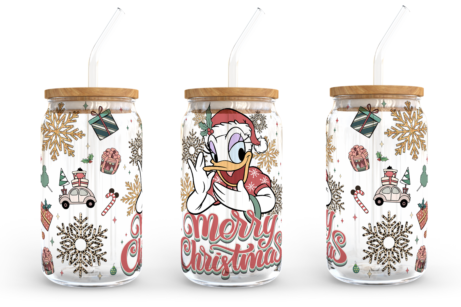 16oz Glass Can Wrap Bundle Christrmas DN 