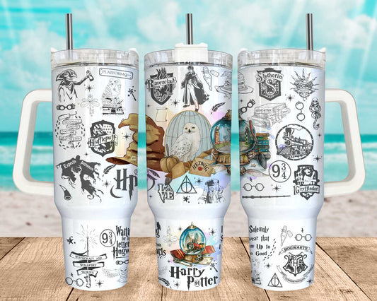 Magic 40oz Tumbler Wrap, HP Quencher Sublimation Png Design Instant Download