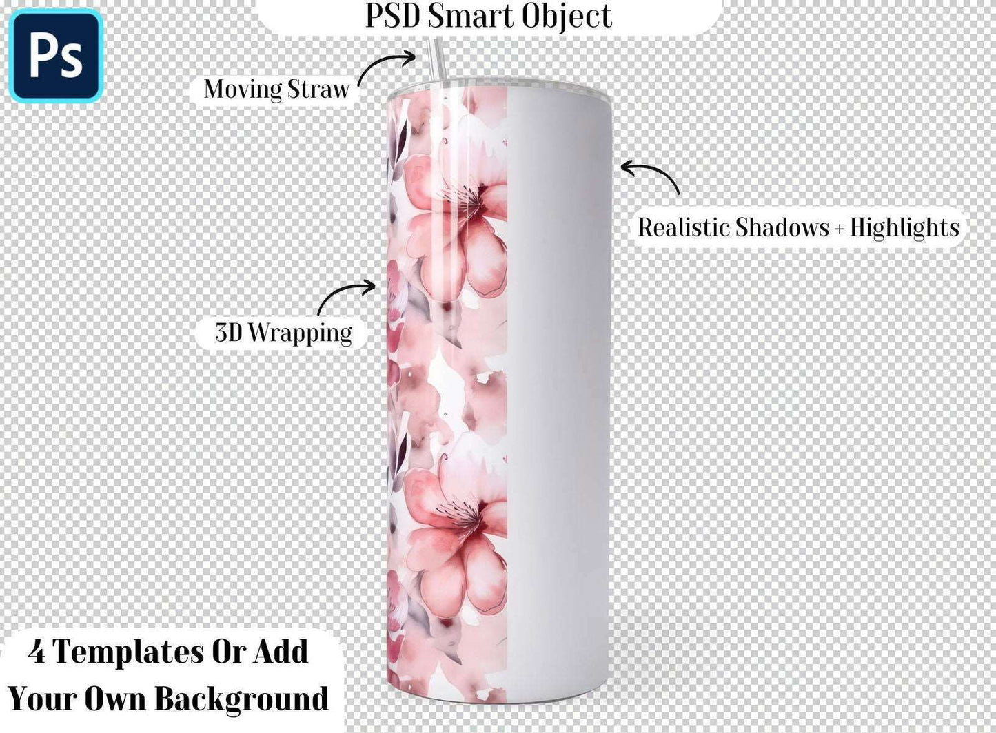 20oz Rotating Tumbler Mockup, Rotating Tumbler Mockup, Spinning Tumbler Mockup, Animated Mock Up