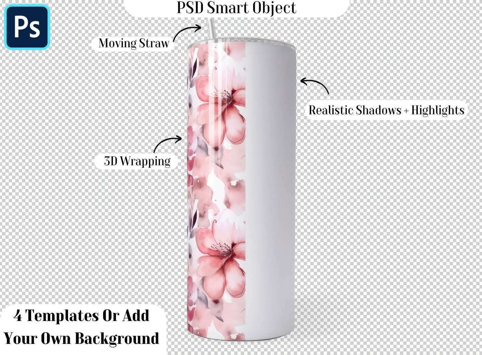 20oz Rotating Tumbler Mockup, Rotating Tumbler Mockup, Spinning Tumbler Mockup, Animated Mock Up