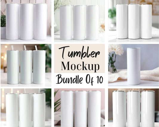 20oz Skinny Tumbler Mockup Bundle, Canva Tumbler Mockup, PSD Smart Objects