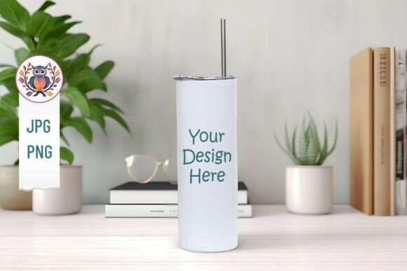 20oz Tumbler Mockup Bundle, full view wrap mockup