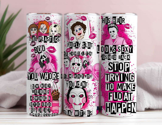 20oz Tumbler Png, Hor Tumbler 20oz Png, Pink Halloween 20oz Tumbler Wrap