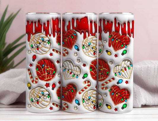 3D Christmas Cafecito y Chisme Inflated Tumbler Wrap 