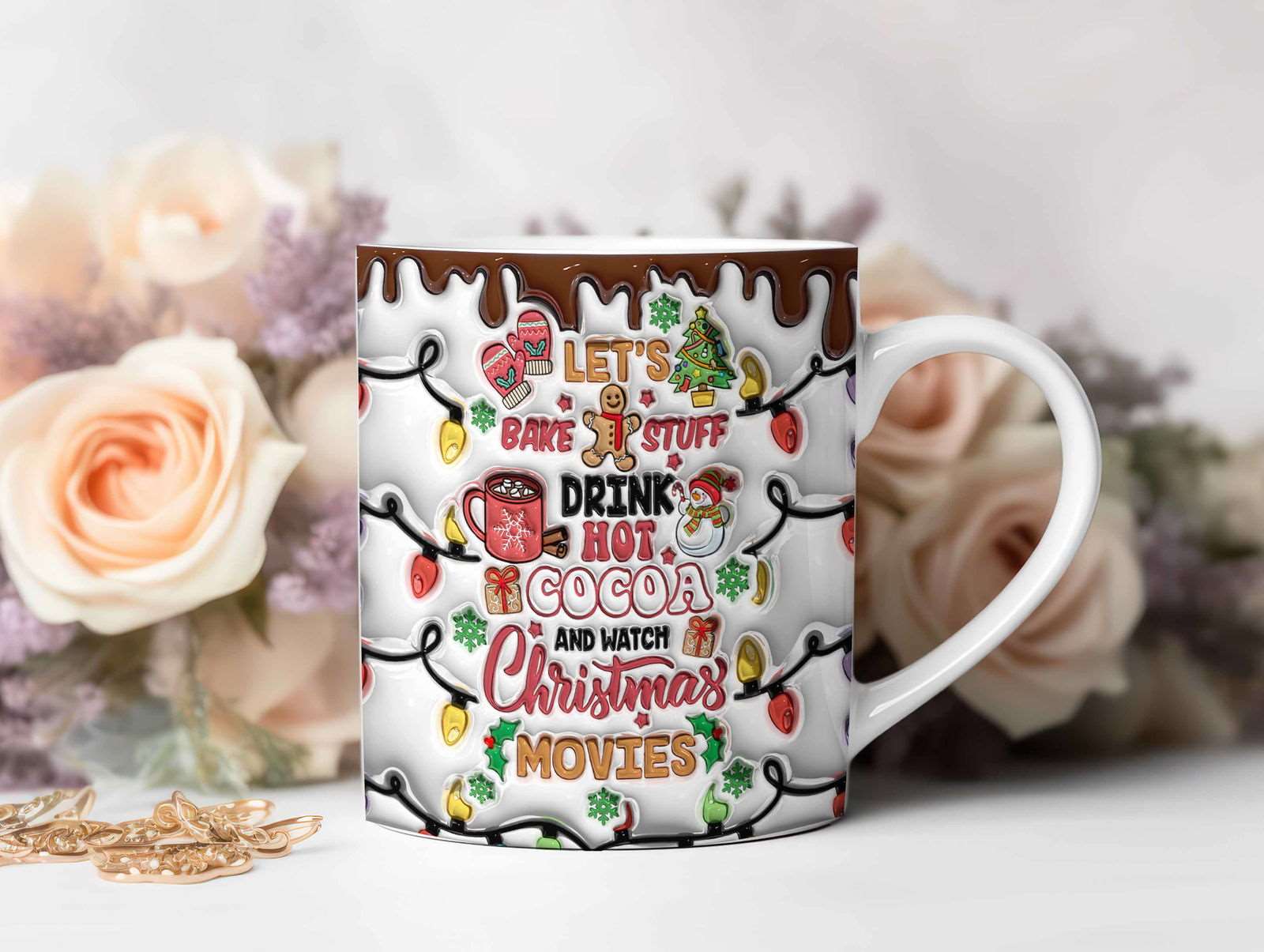 3D Christmas Hot Cocoa Inflated Mug Wrap 2 