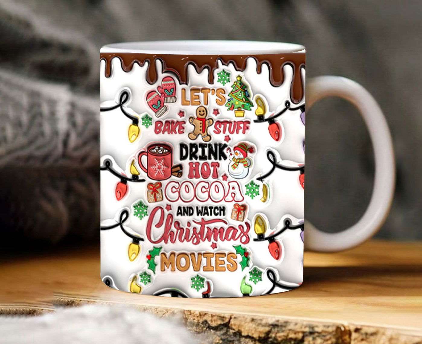 3D Christmas Hot Cocoa Inflated Mug Wrap 2 