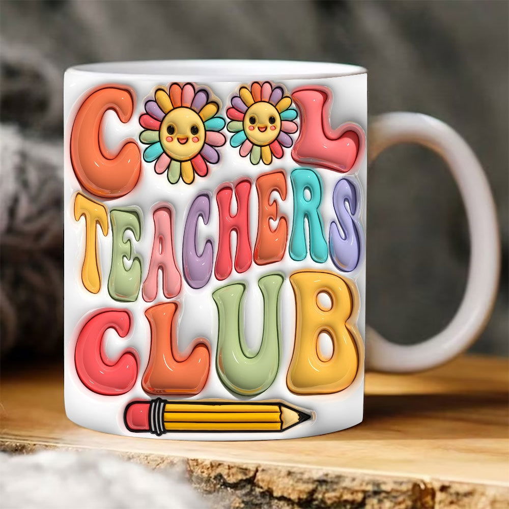 3D Cool Teacher Club Inflated Mug Wrap 