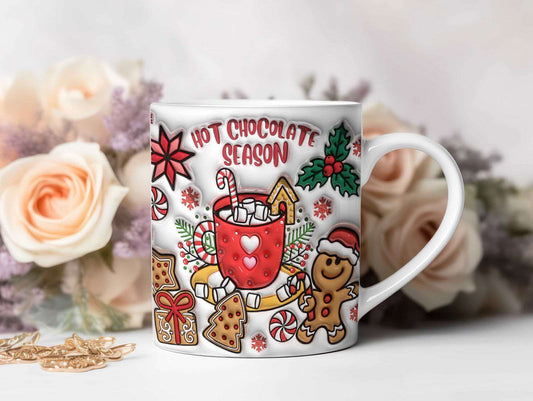 3D Hot Chocolate Season Inflated Mug Wrap 