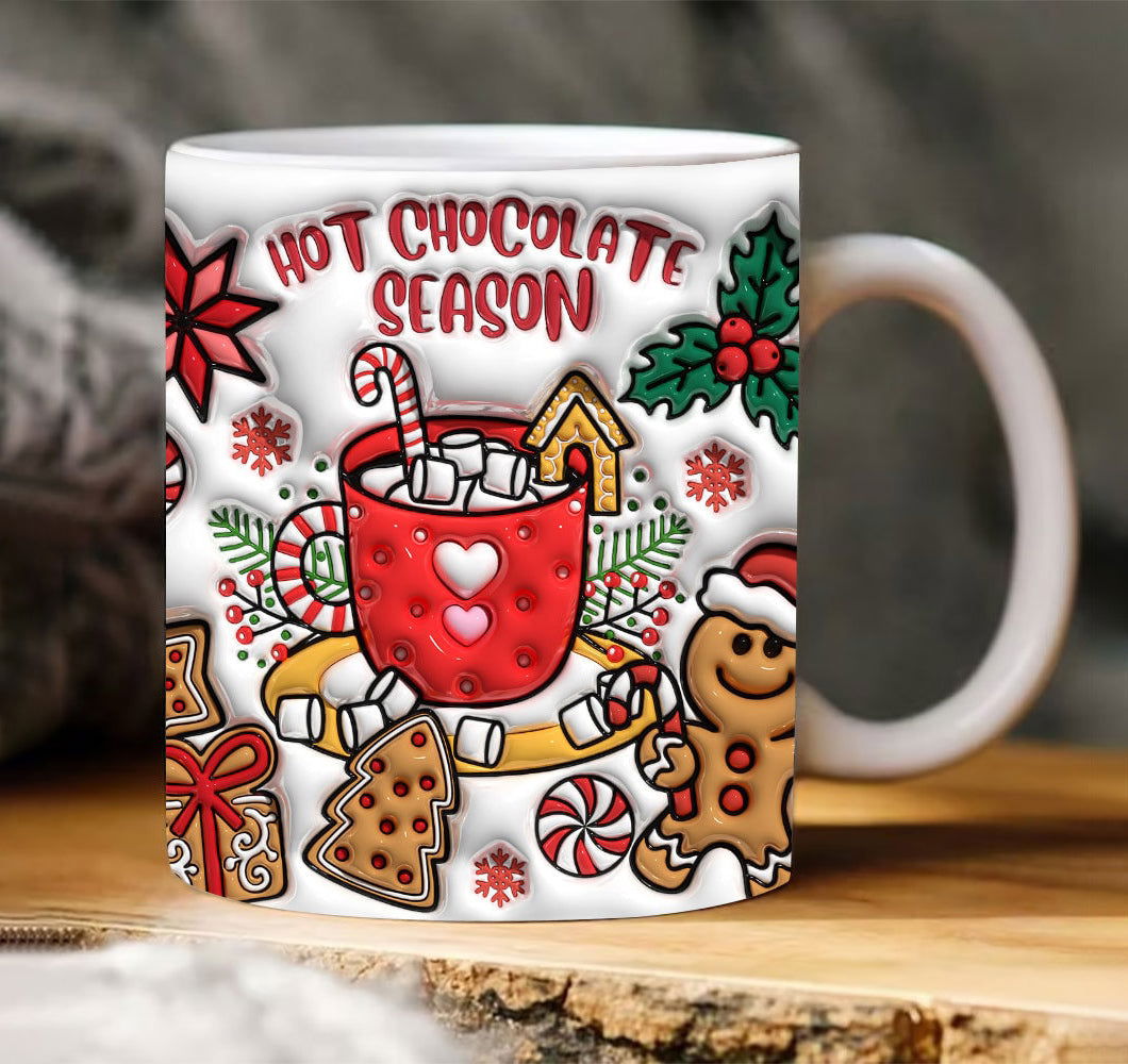 3D Hot Chocolate Season Inflated Mug Wrap 