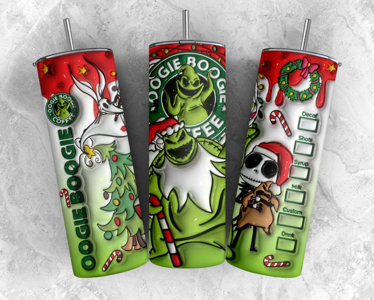 3D Inflated  Christmas Tumbler Design Png 1 