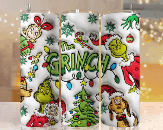 3D Inflated  Christmas Tumbler Design Png 3 