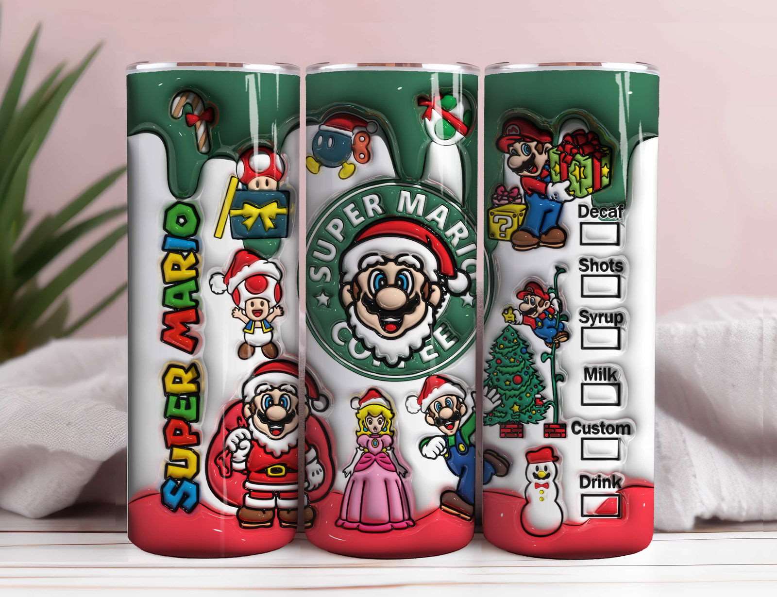 3D Inflated  Christmas Tumbler Design Png 4 