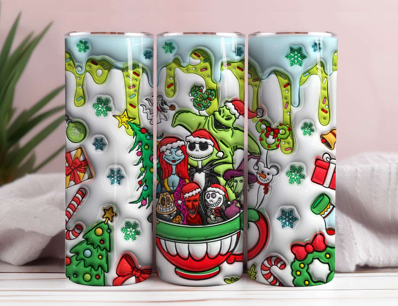 3D Inflated  Christmas Tumbler Design Png 5 