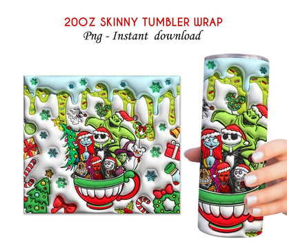 3D Inflated  Christmas Tumbler Design Png 5 